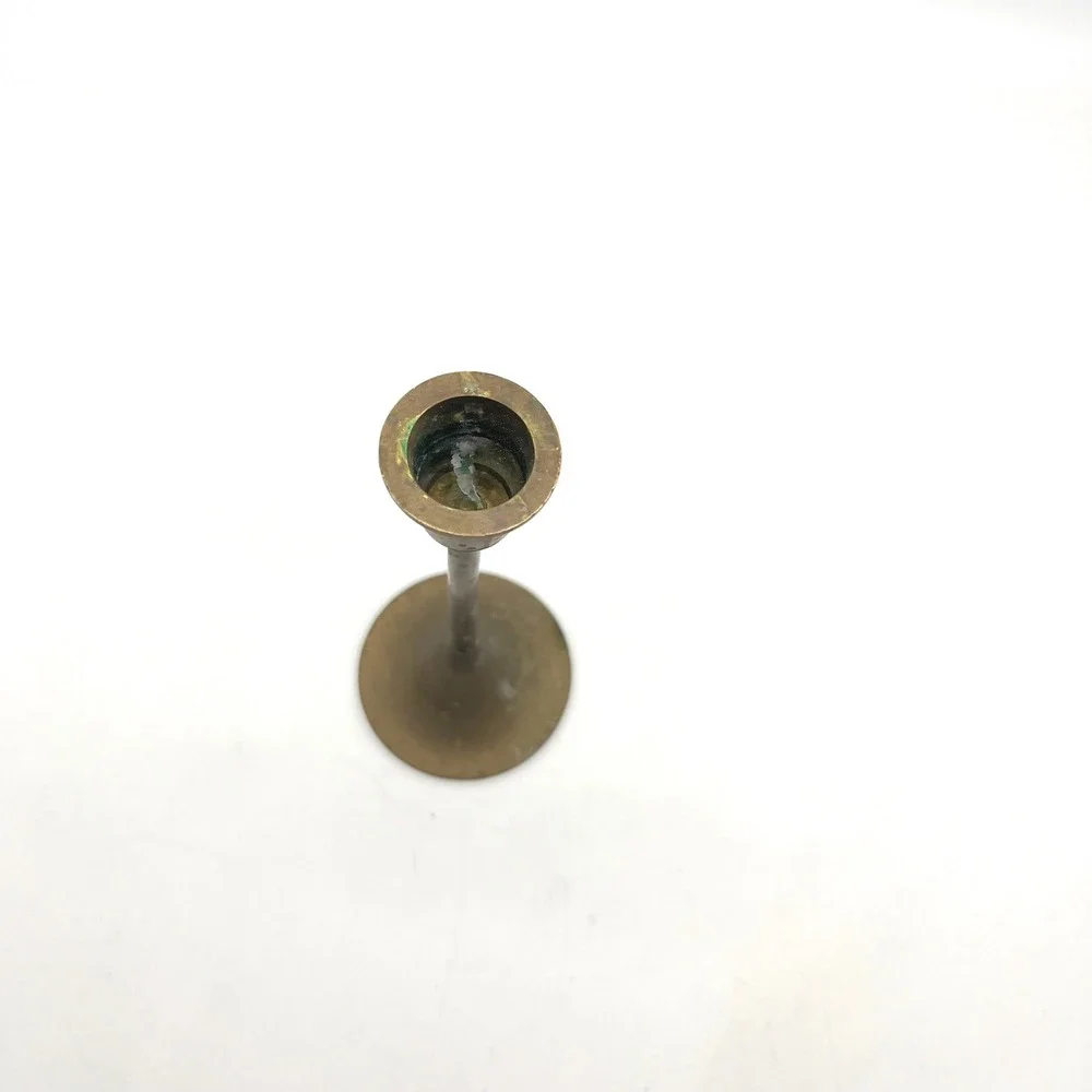 Vintage Slender Brass Taper Candlestick Holder‎ Trumpet Base MCM 6 inch